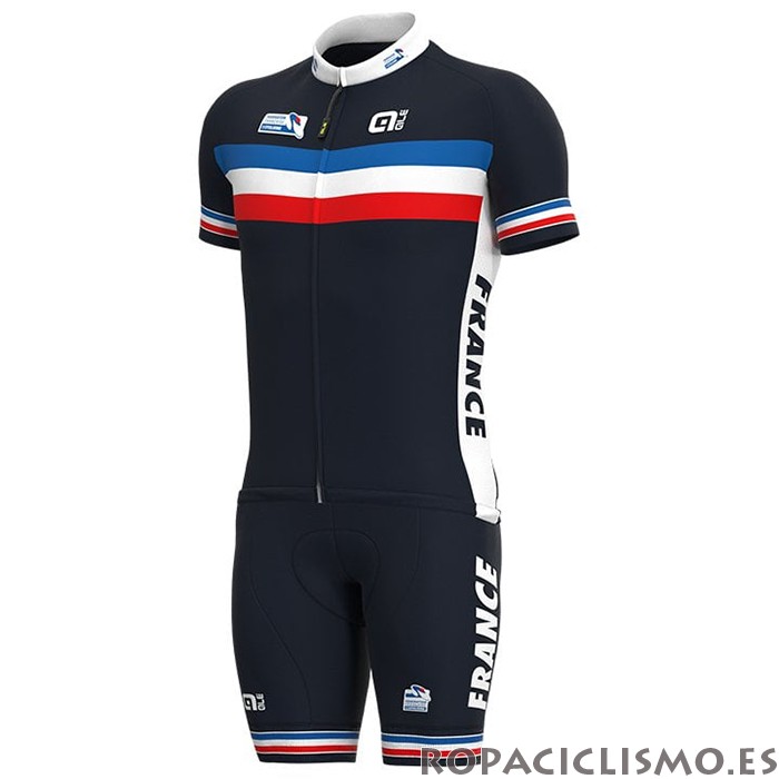 2021 Maillot Francia Tirantes Mangas Cortas Apagado Azul